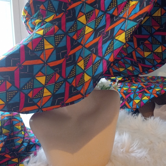 African/Ankara wide brim sunhat - Picture 4 of 6